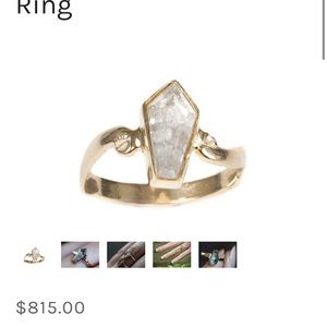 Gold Margaret cross coffin diamond shake ring. Size 6